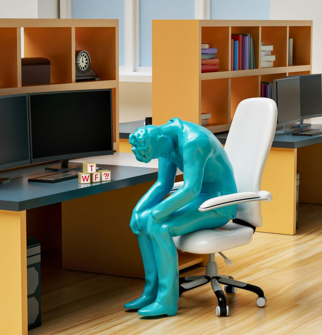 stressed employee in office