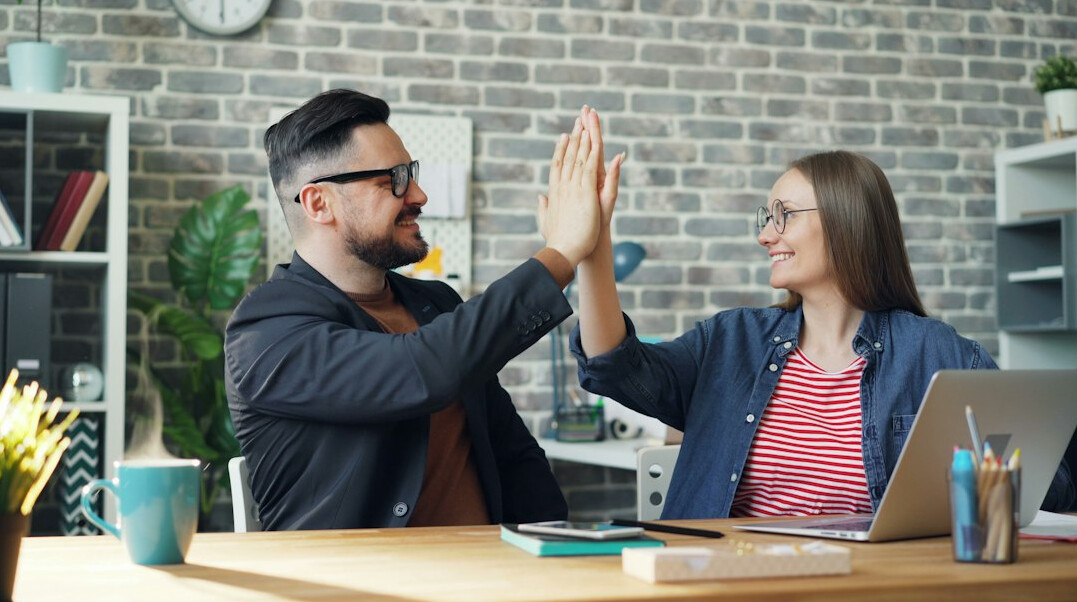 happy employees at work