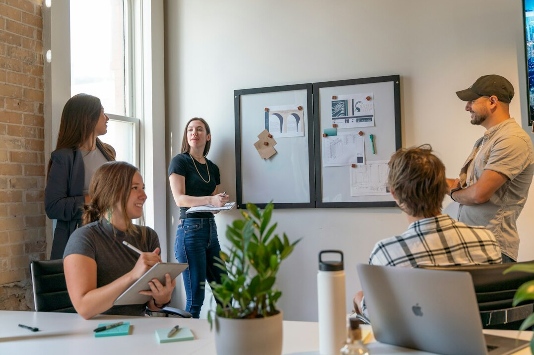 office workers in discussion